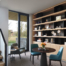 Modern home design with shelves